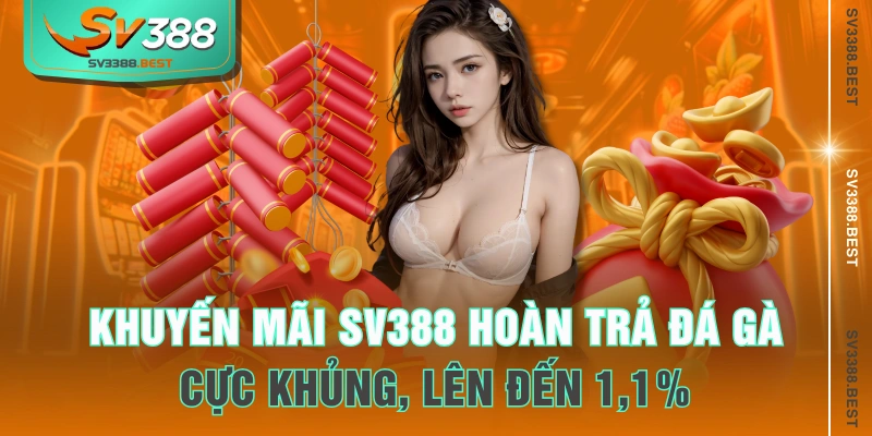 Khuyến mãi SV388 hoàn trả đá gà cực khủng, lên đến 1,1%