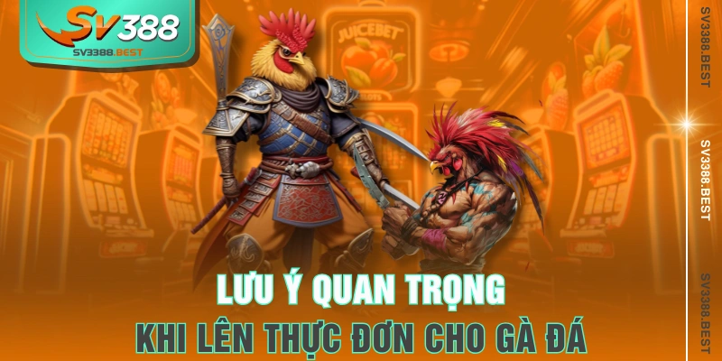 Lưu ý quan trọng khi lên thực đơn cho gà đá