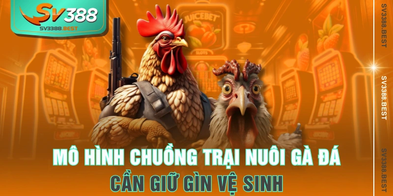 Mô hình chuồng trại nuôi gà đá cần giữ gìn vệ sinh